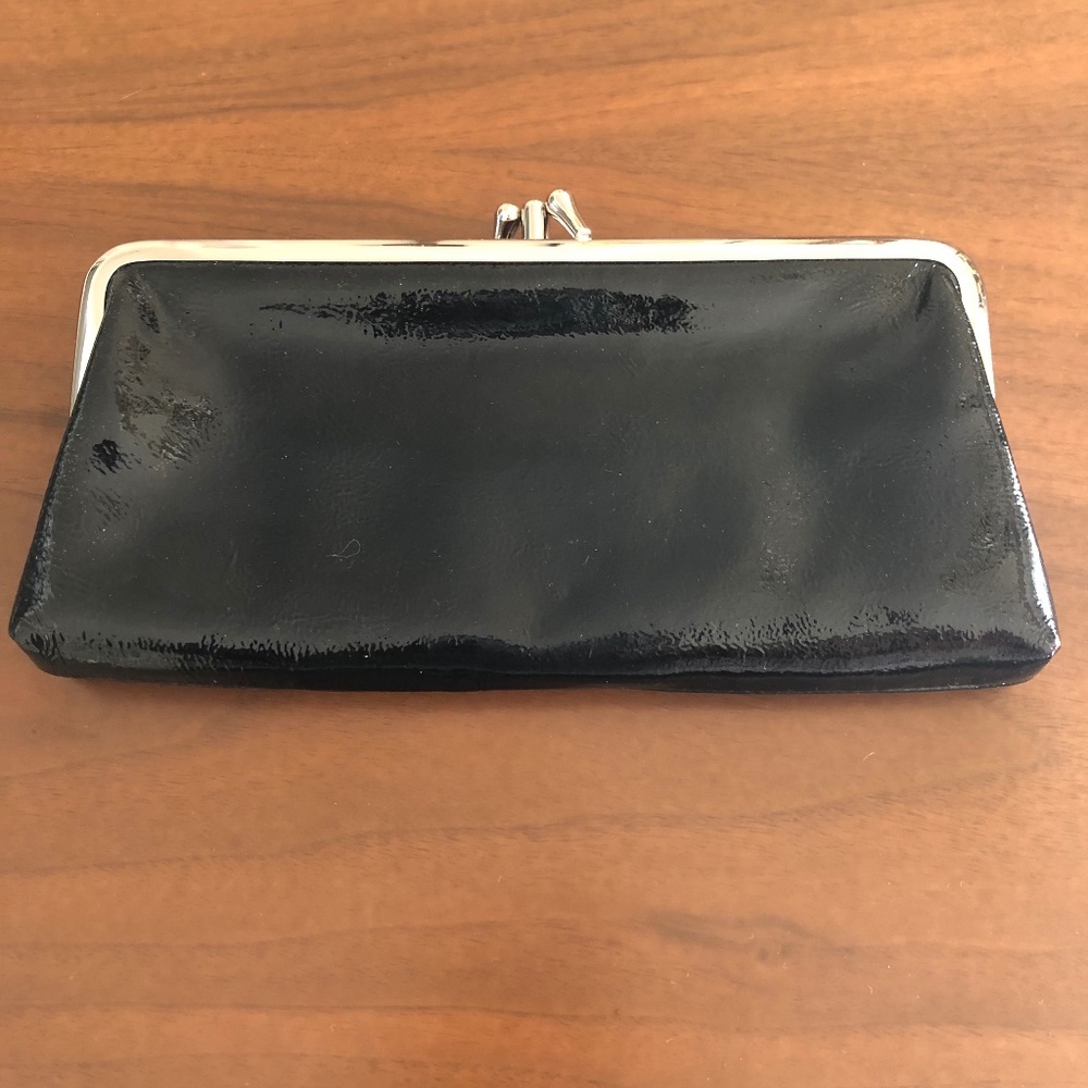 Like New! Trina Turk Black Patent Leather Clutch Bag
